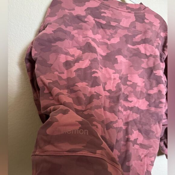 lululemon Perfectly Oversized Crew Sweatshirt Sz 8 Camo Brier Rose - Picture 4 of 5